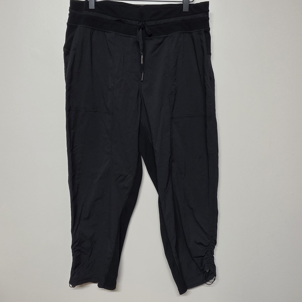 Lululemon Dance Studio Pants Crop 25" Adjustable Ankle Cuff Black W6AVQS Sz 12